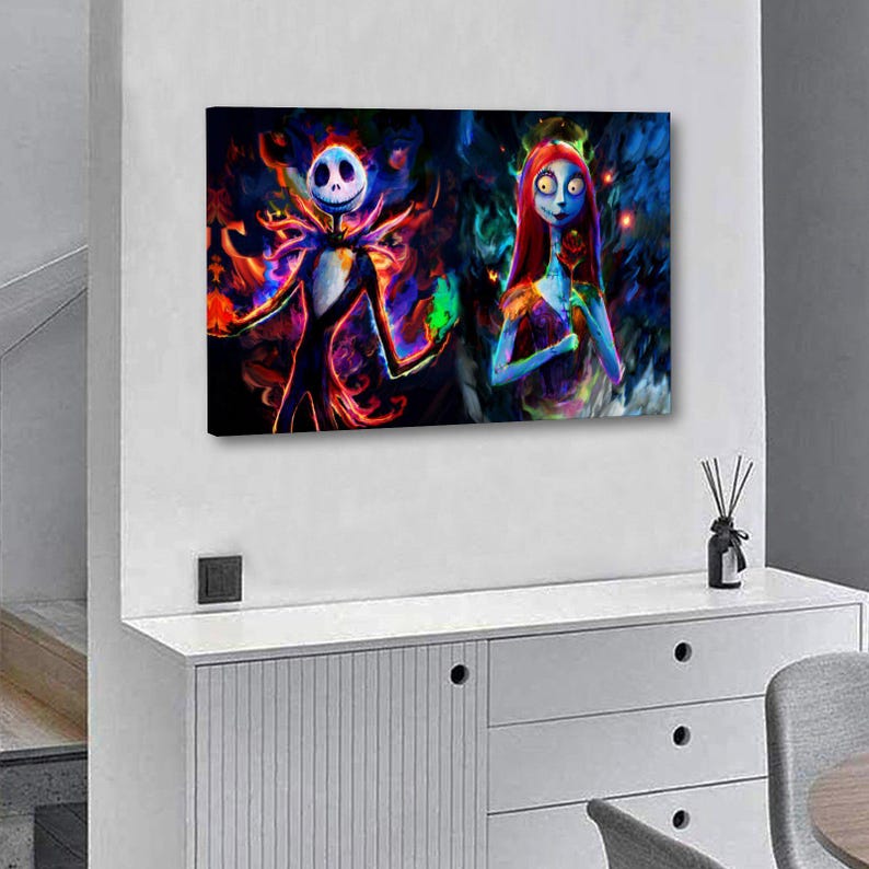 Jack Sally Halloween Before Christma Painting On Canvas Wall Art Poster Picture Print Living Room Walls Decor Home Posters image 5