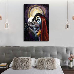 Halloween Before Christmas Jack Sally Painting On Canvas Wall Art Poster Picture Print Living Room Walls Decor Home Posters image 8