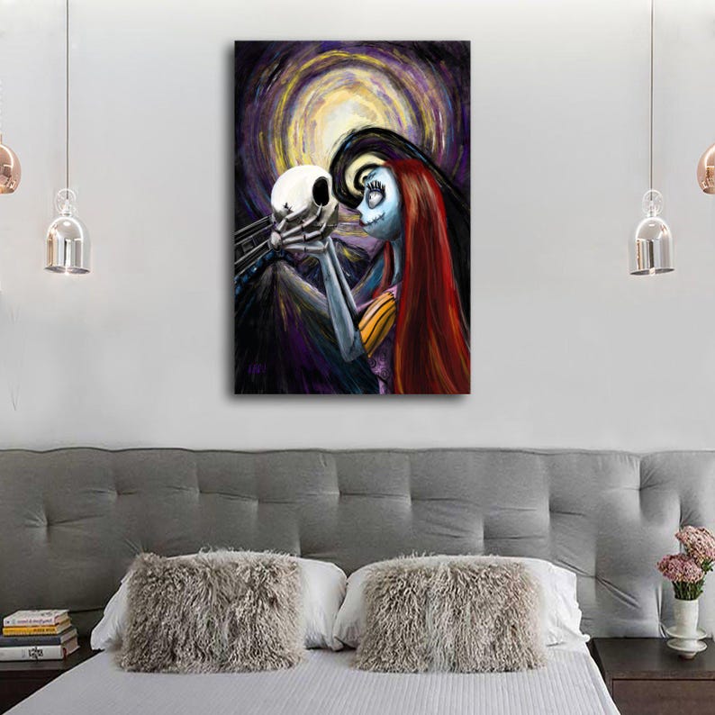 Halloween Before Christmas Jack Sally Painting On Canvas Wall Art Poster Picture Print Living Room Walls Decor Home Posters image 8