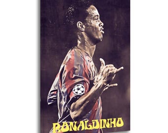 Ronaldinho Canvas Print | Football Player Wall Art Poster