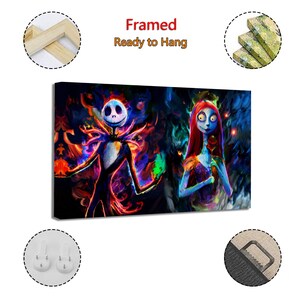 Jack Sally Halloween Before Christma Painting On Canvas Wall Art Poster Picture Print Living Room Walls Decor Home Posters image 2