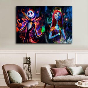Jack Sally Halloween Before Christma Painting On Canvas Wall Art Poster Picture Print Living Room Walls Decor Home Posters image 8