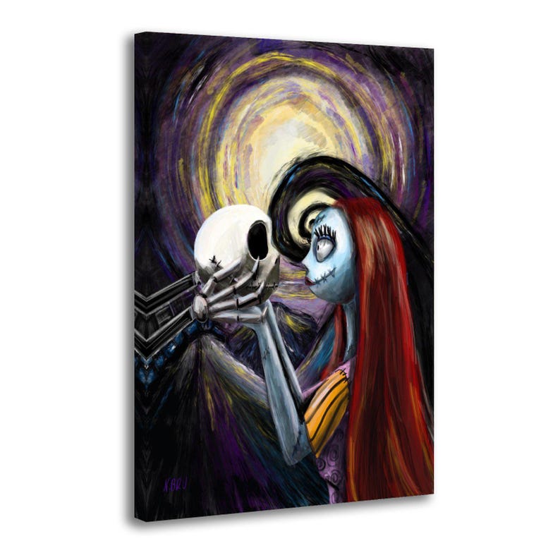 Halloween Before Christmas Jack Sally Painting On Canvas Wall Art Poster Picture Print Living Room Walls Decor Home Posters image 1