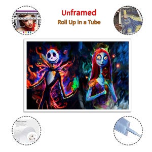 Jack Sally Halloween Before Christma Painting On Canvas Wall Art Poster Picture Print Living Room Walls Decor Home Posters image 3