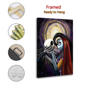 Halloween Before Christmas Jack Sally Painting On Canvas Wall Art Poster Picture Print Living Room Walls Decor Home Posters image 2