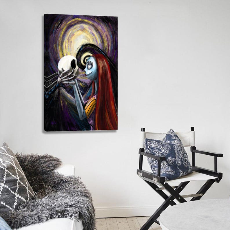 Halloween Before Christmas Jack Sally Painting On Canvas Wall Art Poster Picture Print Living Room Walls Decor Home Posters image 6