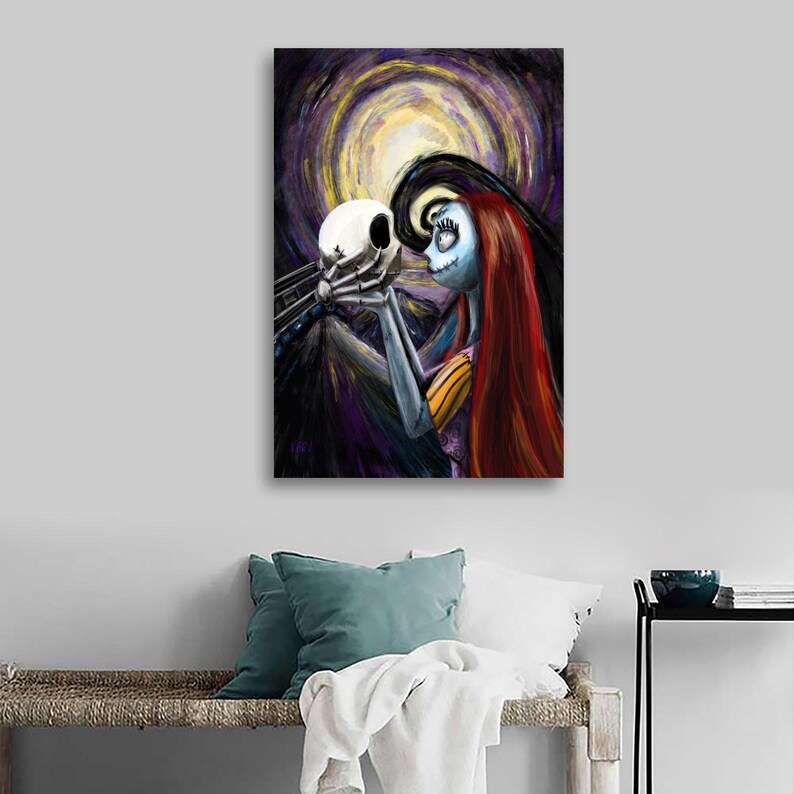 Halloween Before Christmas Jack Sally Painting On Canvas Wall Art Poster Picture Print Living Room Walls Decor Home Posters image 5