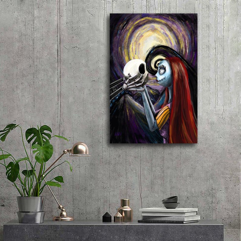 Halloween Before Christmas Jack Sally Painting On Canvas Wall Art Poster Picture Print Living Room Walls Decor Home Posters image 7