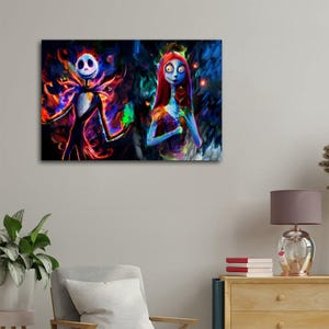 Jack Sally Halloween Before Christma Painting On Canvas Wall Art Poster Picture Print Living Room Walls Decor Home Posters image 4