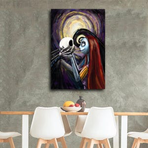 Halloween Before Christmas Jack Sally Painting On Canvas Wall Art Poster Picture Print Living Room Walls Decor Home Posters image 4
