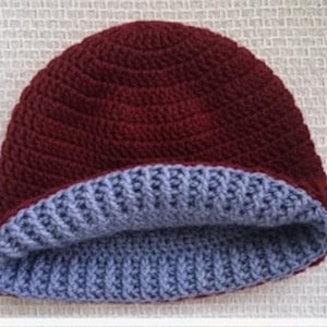 Gehaakte omkeerbare beanie PDF Easy | 2-in-1 dubbellaagse wintermuts | Uniseks toquepatroon voor volwassenen | Moderne cadeaudownload