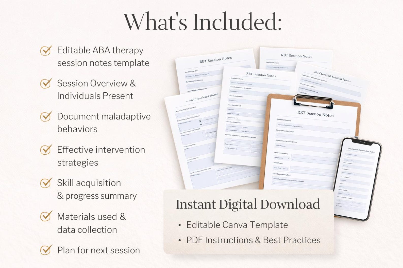 RBT Session Notes Template | Editable ABA Therapy Notes PDF | Behavior ...