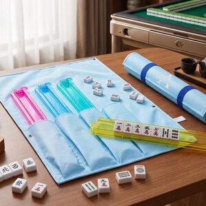 Organizador enrollable personalizado para tablero de mahjong, con nombre o iniciales bordadas, estuche de gran capacidad para guardar fichas y regla, regalo personalizado para la noche de juegos. imagen 5