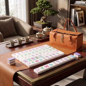 American Mahjong with Portable Case– 160-Tile NMJL Standard Set Featuring "Purple Boot" Theme Jokers | Elegant Luxury Game Night Gift image 9