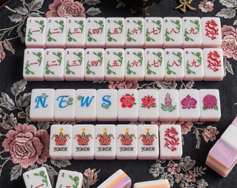 Luksusowy amerykański mahjong – zestaw NMJL Standard, 160 płytek z jokerami w motywie „Klaun” | Elegancki prezent na wieczór gier NMJL