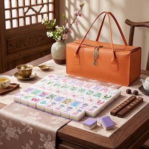 American Mahjong with Portable Case– 160-Tile NMJL Standard Set Featuring "Purple Boot" Theme Jokers | Elegant Luxury Game Night Gift image 11