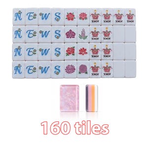 Pink Mahjong Set with Embroidery Carrying Case, Personalized American Mahjong Tiles, Elegant Mahjong Game Set, Premium Gift for Mom or Her Only  Mahjong