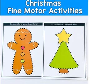 Fogli di puntine da disegno per la motricità fine natalizia - Forza della mano e presa a pinza