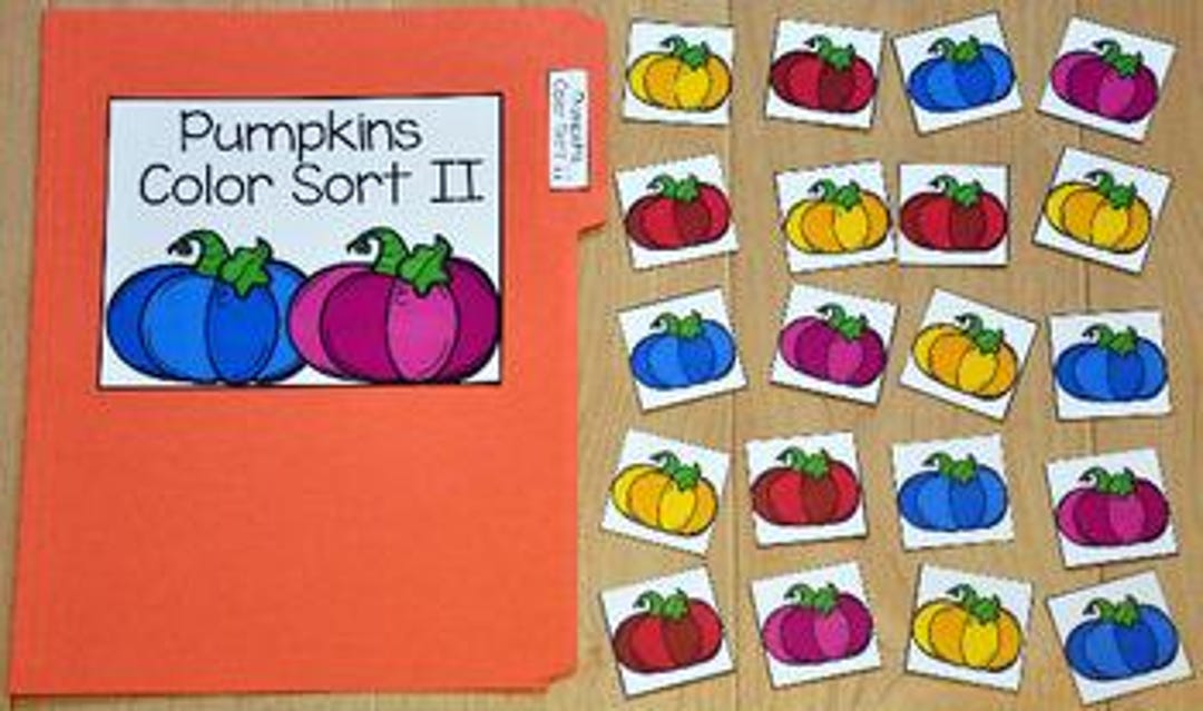 File Folder Pumpkin Game: Color Sorting Fun - Hands-on Learning Tool - Etsy
