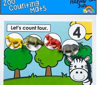Counting Mats for Kids: Zoo Animal Theme - Early Math Practice