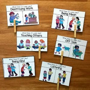 Cartes de tâches sur le comportement : Apprentissage pratique - Exercices d'habiletés sociales