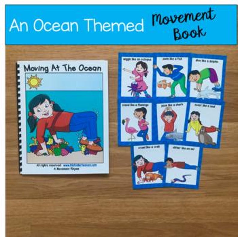 Ocean Movement Cards: Gross Motor Skill Activities (With Book) image 1