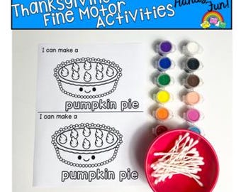 Q-Tip Painting Printables: Thanksgiving Crafts - Fall Fine Motor Skills