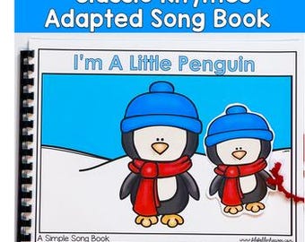Libro di canzoni dei pinguini adattato - Attività coinvolgente del Circle Time