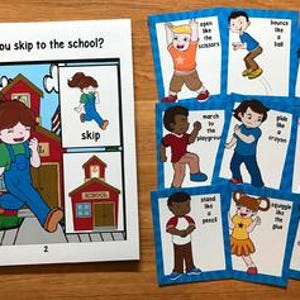 Back to School Movement Cards and Book (Gross Motor Skills, Early Elementary) image 2
