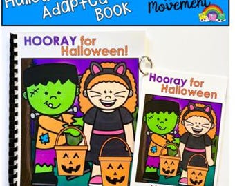 Libro adaptado de Halloween: Práctica de movimientos en otoño - Autism Friendly