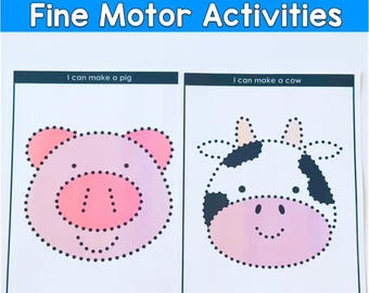Attività con puntine da disegno a tema fattoria / Centri di motricità fine con puntine da disegno / Pre-K, ECSE, OT