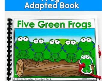 Libro di conteggio: Cinque rane verdi e maculate - Pezzi mobili interattivi