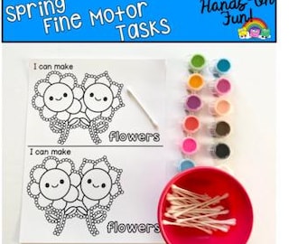 Spring Q-Tip Painting Activities: Fine Motor Crafts for Toddlers
