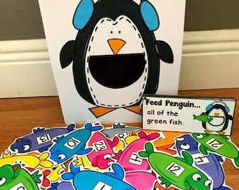 Sensorische activiteit pinguïn: vissen voeren op kleur en grootte