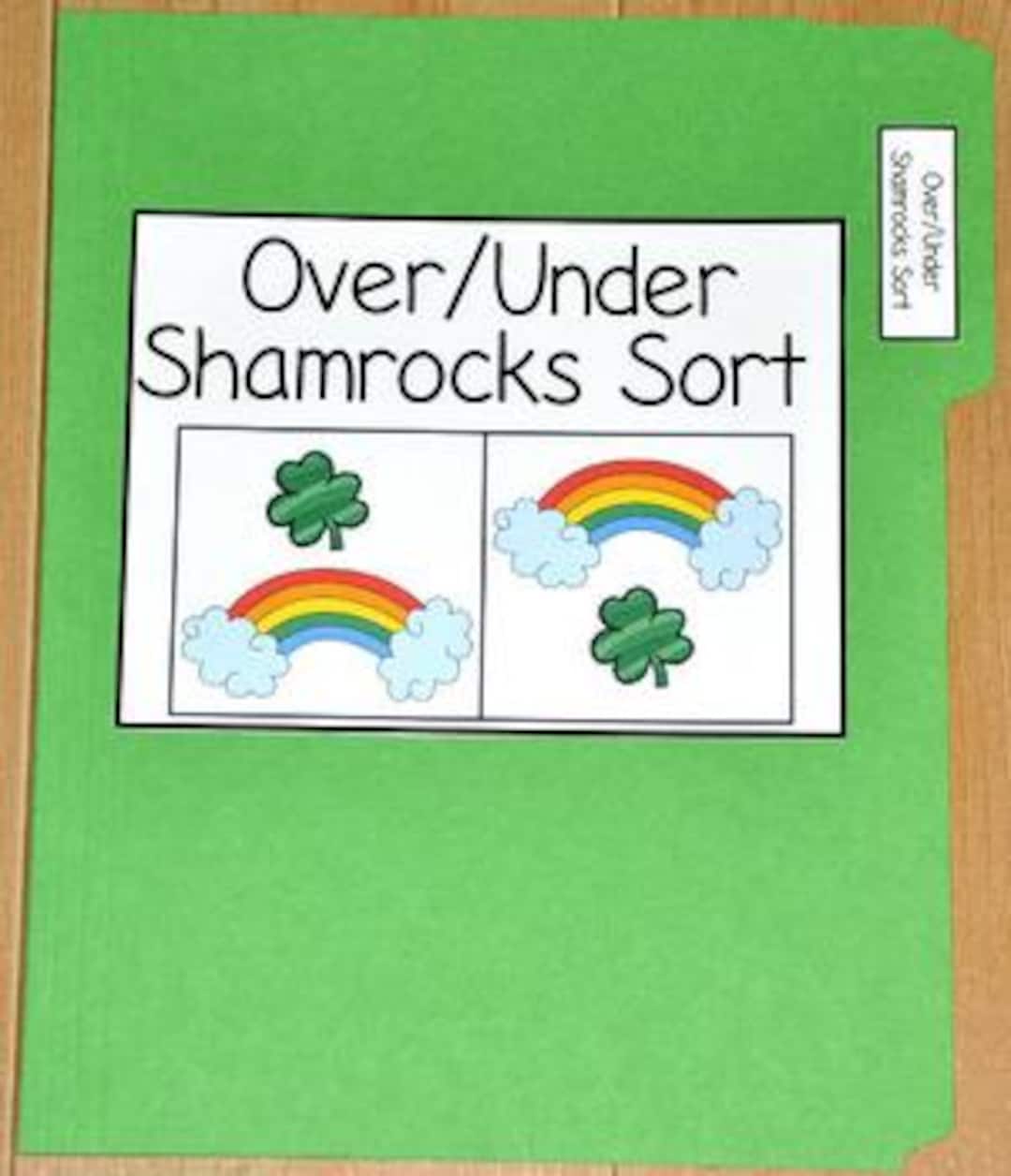 St. Patrick's Day File Folder Game, Shamrock Sorting (over & Under) - Etsy