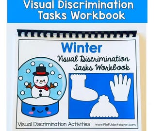 Quaderno di lavoro sulla discriminazione visiva invernale - Attività di abbinamento delle forme