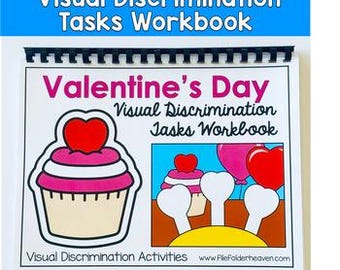 Quaderno di lavoro sulla discriminazione visiva di San Valentino - Attività su forme e motivi