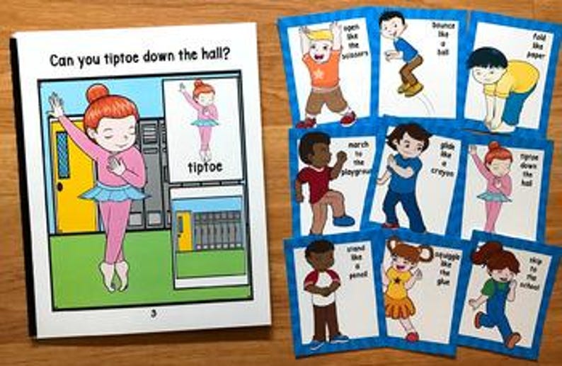 Back to School Movement Cards and Book (Gross Motor Skills, Early Elementary) image 3