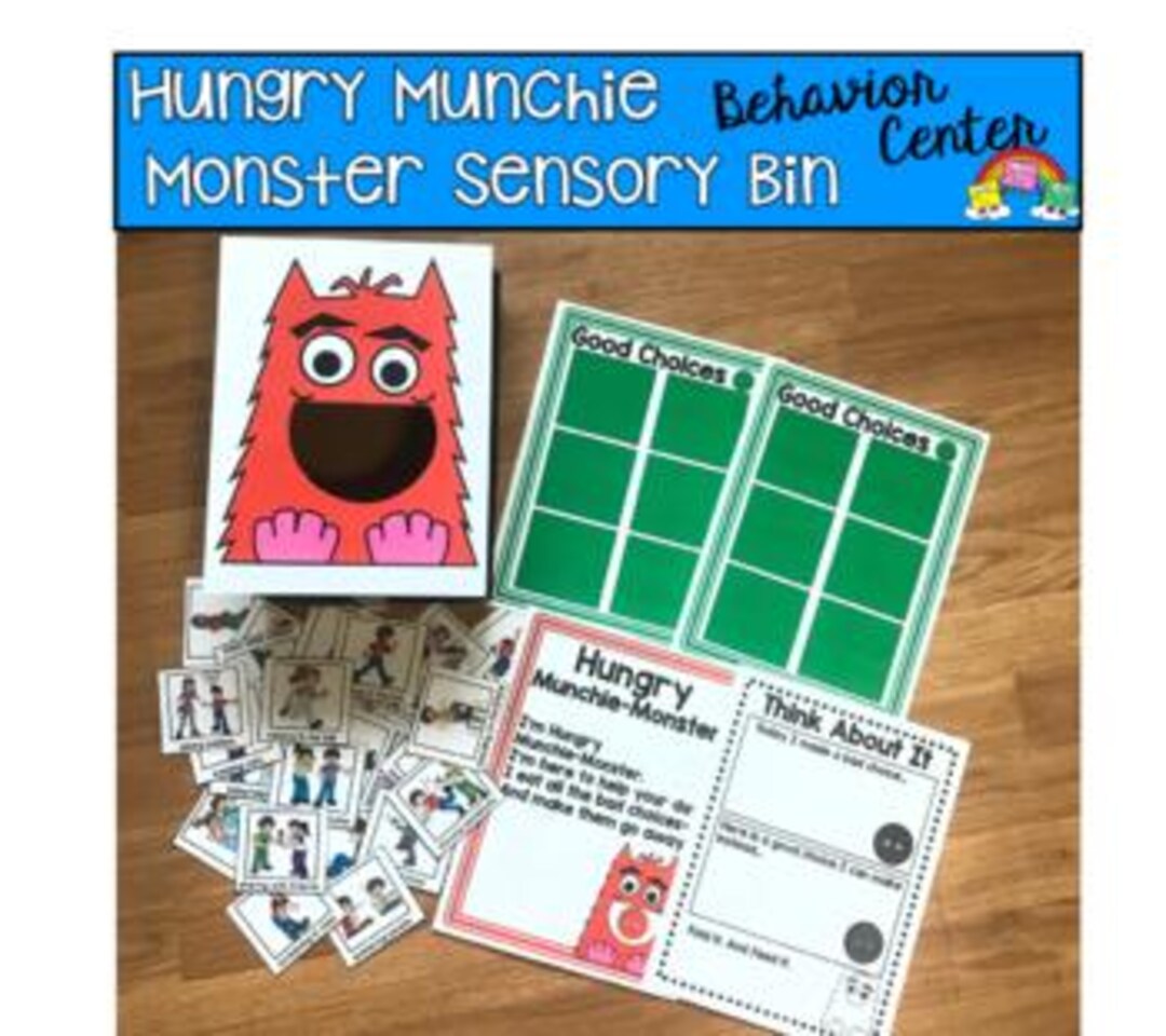 Behavior Center Activity: Hungry Munchie Monster Sensory Bin (hands-on ...