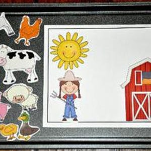 Farm Animal Learning Games: Cookie Sheet Activities (Fine Motor & Sorting)
