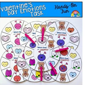 Valentine's Emotions Wheels Task Cards - Fun Hands-On Learning