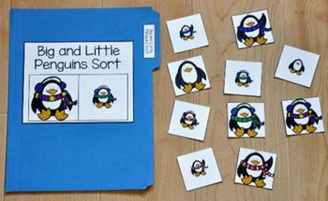 File Folder Game: Penguin Size Sorting - Hands-on Learning Activity - Etsy