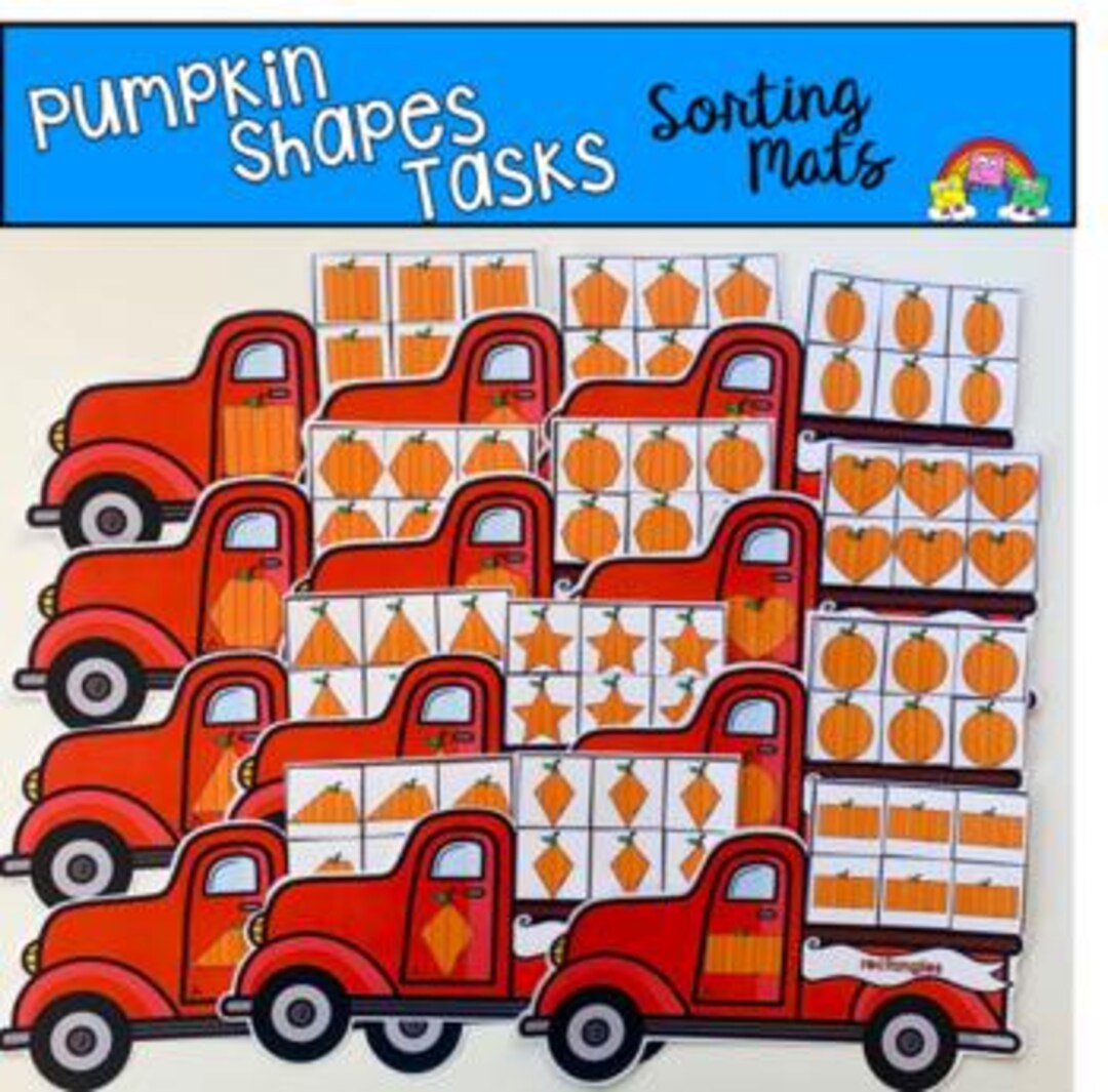 Pumpkin Shapes Sorting Mats: Fall Theme, Hands-on Learning - Etsy