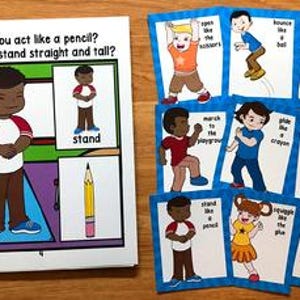 Back to School Movement Cards and Book (Gross Motor Skills, Early Elementary) image 4