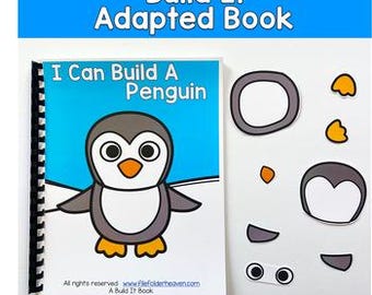 Costruisci un libro pinguino: attività di sequenziamento invernale (apprendimento adattato)