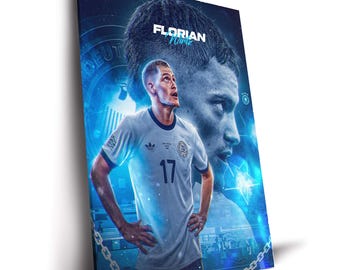 Poster di calcio di Florian Wirtz, giocatore di calcio, stampa artistica su tela