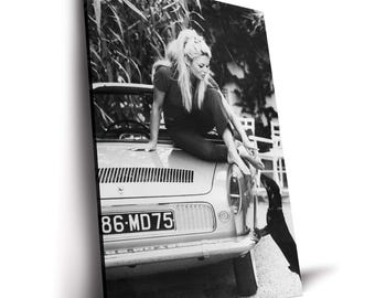 Sitting on a Car Minimal Fashion Trend Poster, Canvas Print, Modern Fashion Wall Art for Living Room, Office & Gallery Wall