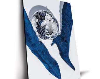 Blue Disco Minimal Fashion Trend Poster, Canvas Print, Modern Fashion Wall Art for Living Room, Office & Gallery Wall