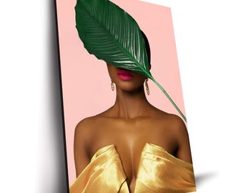 Behind My Leaf Minimal Fashion Trend Poster, Canvas Print, Modern Fashion Wall Art for Living Room, Office & Gallery Wall