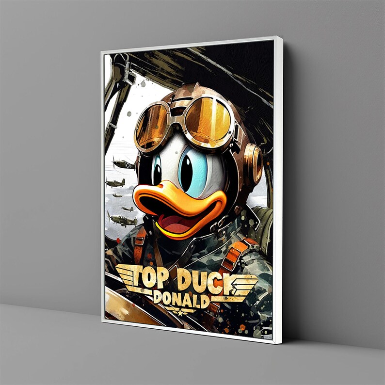 Top Duck Donald Cartoon Canvas Print, Framed Wall Art - Etsy